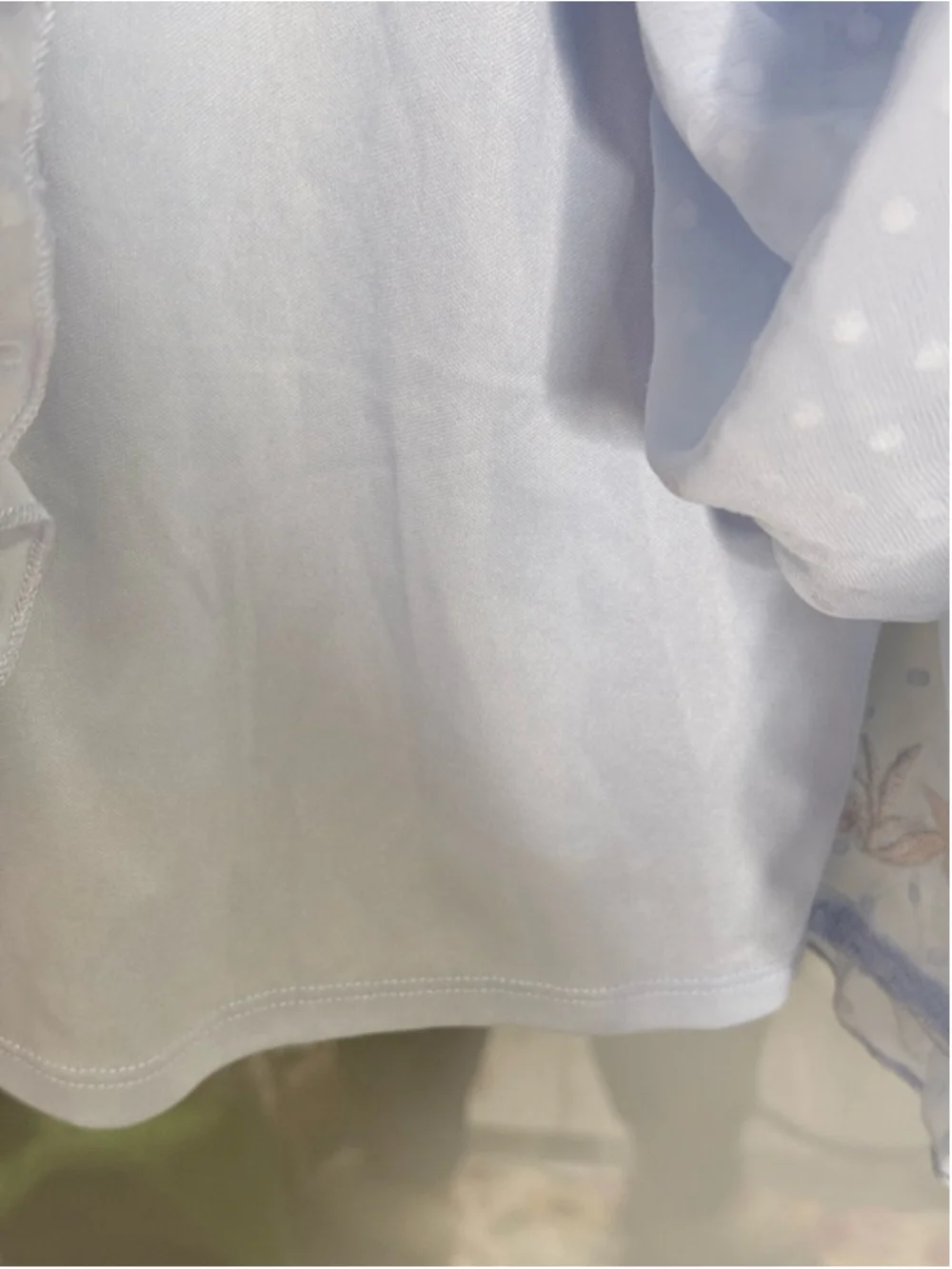 AMY BYER Light Blue Polka Dot Mini Dress with White Embroidery, Size 14